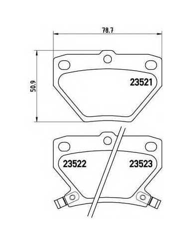 Pastillas de freno traseras BREMBO P 83 052 - TOYOTA ECHO VERSO