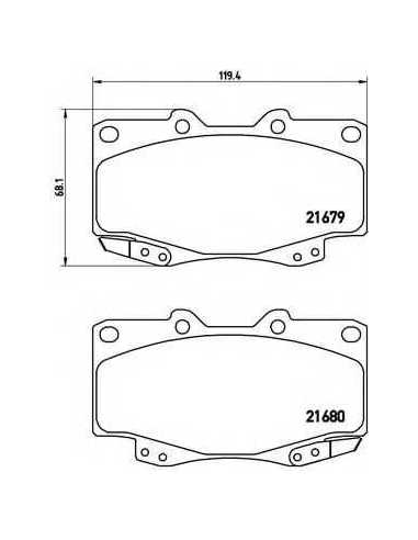 Pastillas de freno delanteras BREMBO P 83 069 - TOYOTA HILUX