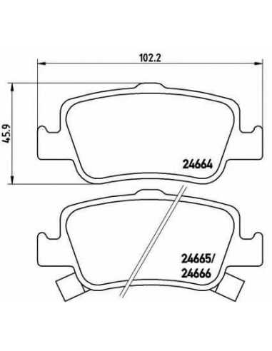 Pastillas de freno traseras BREMBO P 83 080 - TOYOTA ALTIS Sedán