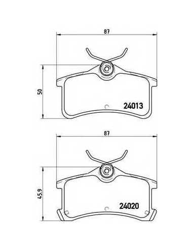 Pastillas de freno traseras BREMBO P 83 084 - TOYOTA COROLLA Fastback