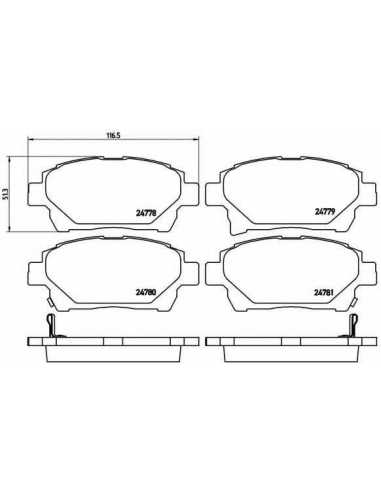 Pastillas de freno delanteras BREMBO P 83 097 - TOYOTA IQ