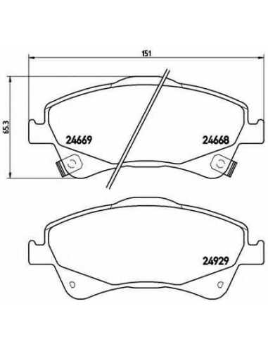 Pastillas de freno delanteras BREMBO P 83 109 - TOYOTA AVENSIS Ranchera familiar