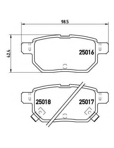 Pastillas de freno traseras BREMBO P 83 133 - TOYOTA ALTIS Sedán