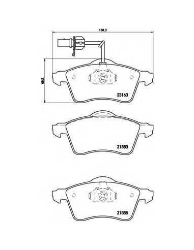 Pastillas de freno delanteras BREMBO P 85 049 - VW TRANSPORTER Mk IV Caja/Chasis
