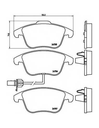 Pastillas de freno delanteras BREMBO P 85 113 - AUDI A4 Allroad Ranchera familiar