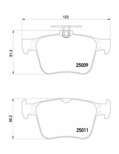 Pastillas de freno traseras BREMBO P 85 124 - VW PASSAT