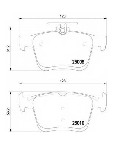 Pastillas de freno traseras BREMBO P 85 125 - AUDI A3