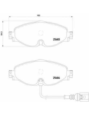 Pastillas de freno delanteras BREMBO P 85 126 - SKODA OCTAVIA Combi