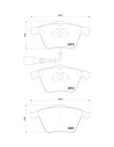 Pastillas de freno delanteras BREMBO P 85 129 - AUDI TT Roadster