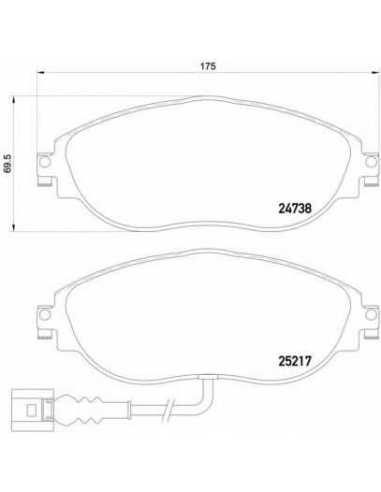 Pastillas de freno delanteras BREMBO P 85 131 - AUDI A3