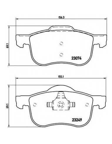 Pastillas de freno delanteras BREMBO P 86 020 - VOLVO V70 Mk II