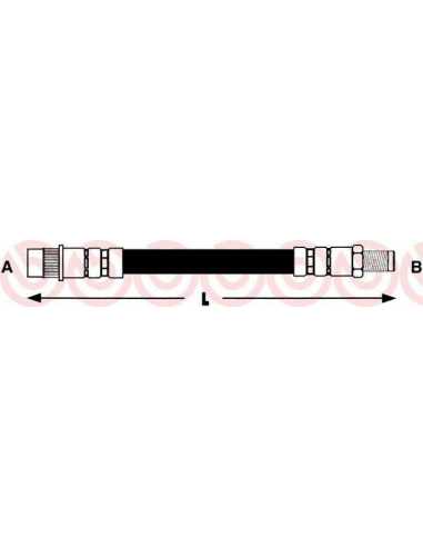 Latiguillo de frenos eje delantero izquierda/derecha BREMBO T 11 015 - CITROËN C3 I