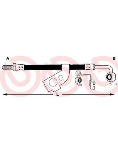 Latiguillo de frenos eje delantero izquierda/derecha BREMBO T 23 010 - FIAT UNO