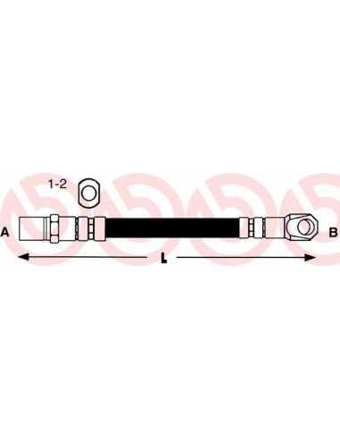 Latiguillo de frenos eje delantero izquierda/derecha BREMBO T 23 098 - FIAT 126