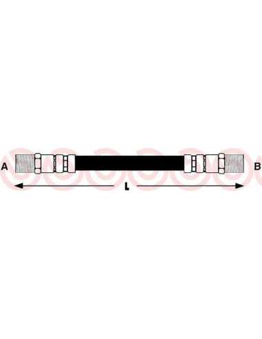 Latiguillo de frenos eje trasero izquierda/derecha BREMBO T 23 121 - FIAT 242-SERIE Autobús