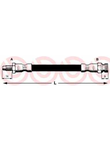 Latiguillo de frenos eje trasero izquierda/derecha BREMBO T 23 122 - FIAT DUCATO Caja/Chasis