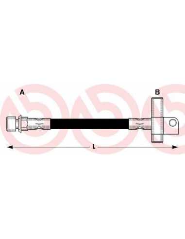 Latiguillo de frenos eje trasero izquierda/derecha BREMBO T 24 041 - FORD TRANSIT Caja/Chasis