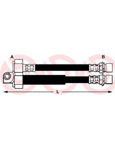 Latiguillo de frenos eje trasero izquierda/derecha BREMBO T 24 053 - FORD TRANSIT Autobús