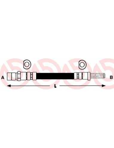 Latiguillo de frenos eje trasero derecha BREMBO T 24 069 - FORD ESCORT Mk III