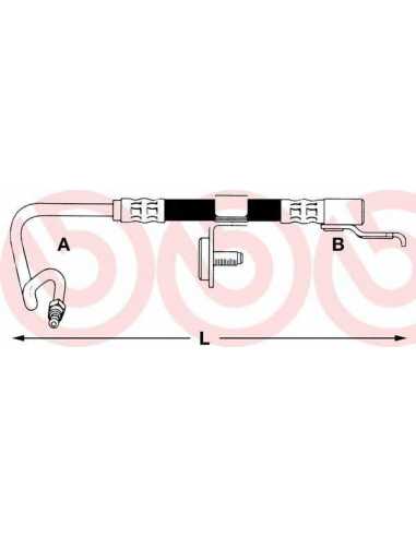 Latiguillo de frenos eje trasero izquierda/derecha BREMBO T 24 071 - FORD ESCORT 91 Courrier