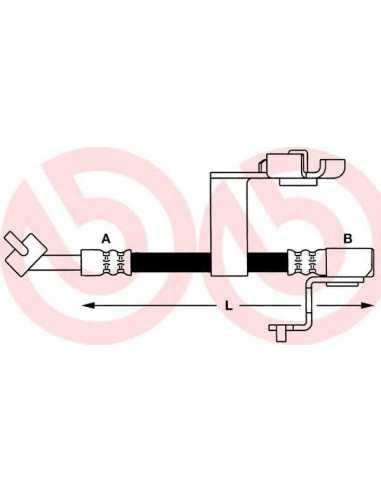 Latiguillo de frenos eje delantero izquierda/derecha BREMBO T 24 080 - FORD ESCORT Mk VI