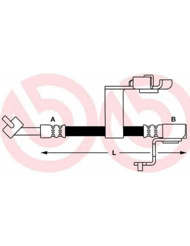 Latiguillo de frenos eje delantero izquierda BREMBO T 24 082 - FORD ESCORT 95 Furgón