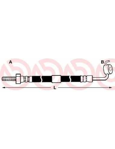 Latiguillo de frenos eje delantero derecha BREMBO T 24 084 - FORD ESCORT Mk V