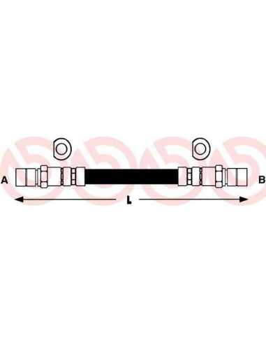 Latiguillo de frenos eje trasero izquierda/derecha BREMBO T 24 107 - FORD ESCORT 86 Courrier