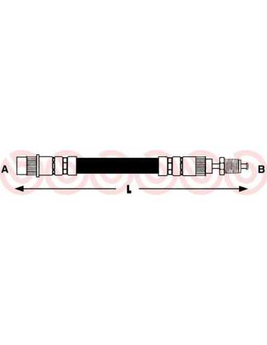 Latiguillo de frenos eje delantero izquierda/derecha BREMBO T 61 028 - CITROËN DISPATCH