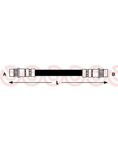 Latiguillo de frenos eje trasero izquierda/derecha BREMBO T 61 042 - PEUGEOT 206 Fastback