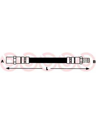 Latiguillo de frenos izquierda/derecha BREMBO T 68 022 - RENAULT TRAFIC Caja/Chasis