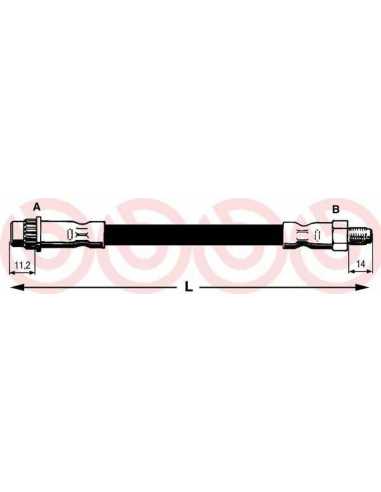 Latiguillo de frenos eje delantero izquierda/derecha BREMBO T 68 038 - RENAULT ESPACE Mk III