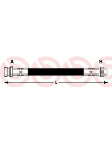 Latiguillo de frenos eje trasero izquierda/derecha BREMBO T 68 048 - RENAULT KANGOO