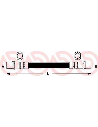 Latiguillo de frenos eje delantero izquierda/derecha BREMBO T 85 042 - VW TRANSPORTER / CARAVELLE Mk IV Autobús