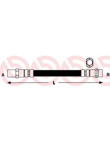 Latiguillo de frenos eje delantero izquierda/derecha BREMBO T 85 043 - SEAT TOLEDO  