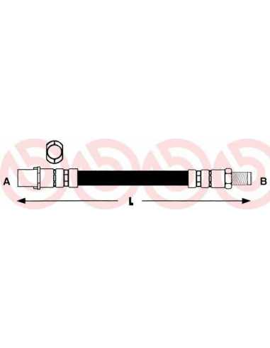 Latiguillo de frenos eje trasero izquierda/derecha BREMBO T 85 065 - AUDI A4 Sedán