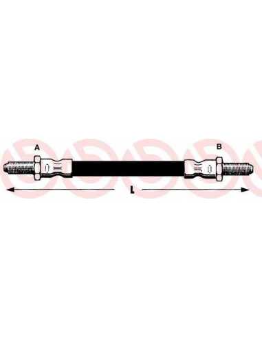 Latiguillo de frenos eje delantero izquierda/derecha BREMBO T 44 007 - LAND ROVER DISCOVERY  