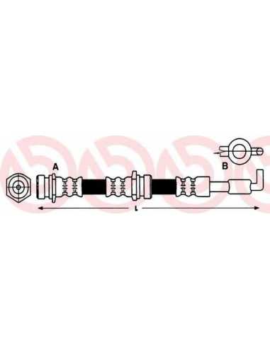Latiguillo de frenos eje trasero izquierda/derecha BREMBO T 49 047 - MAZDA 30X
