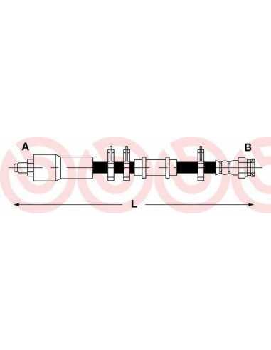 Latiguillo de frenos eje delantero izquierda/derecha BREMBO T 50 045 - SMART CABRIO