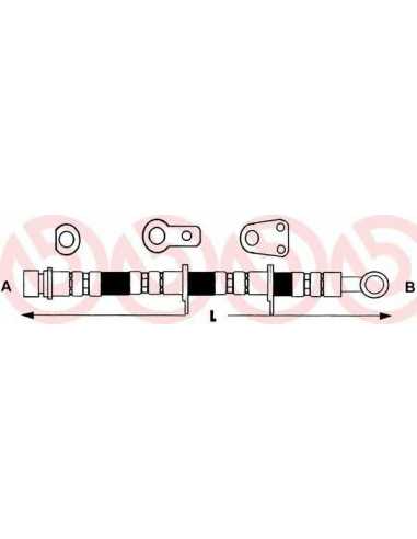 Latiguillo de frenos eje delantero izquierda/derecha BREMBO T 52 023 - HONDA CIVIC Mk IV Fastback