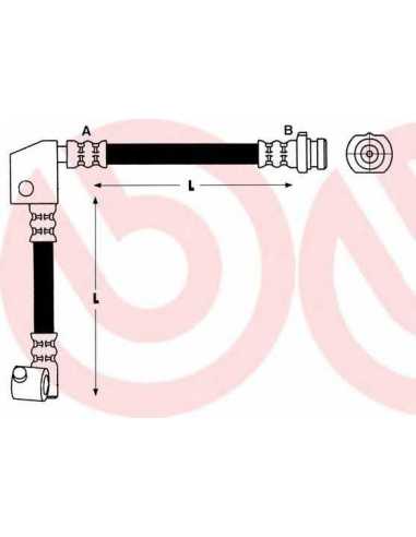 Latiguillo de frenos eje delantero derecha BREMBO T 56 039 - NISSAN PRIMERA