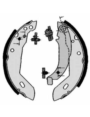 Zapata de freno eje trasero BREMBO S 61 512 - CITROËN ZX