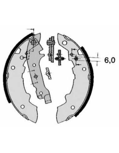 Zapata de freno eje trasero BREMBO S 68 512 - PEUGEOT 104