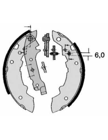 Zapata de freno eje trasero BREMBO S 68 535 - RENAULT 14