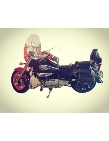 Alforjas moto custom de cuero desmontables con cremallera