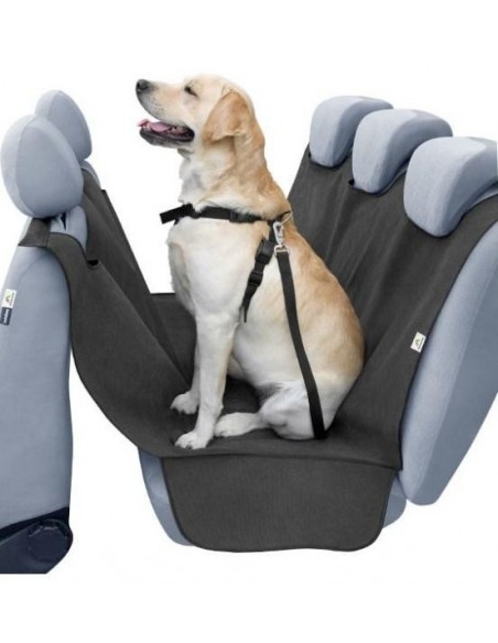  Extensor de asiento trasero para perros, funda de asiento de  coche para perro, parte inferior dura, funda de asiento para mascotas con  ventana de malla, fundas de asiento para perros para