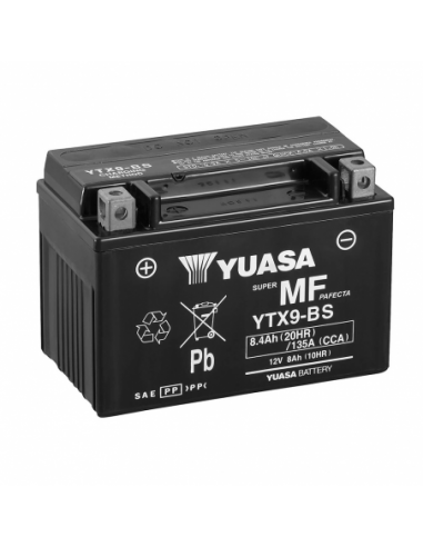 Batería Yuasa YTX9-BS Combipack (con electrolito) - 12 V/8