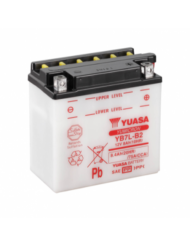 Batería Yuasa YB7L-B2 Dry charged (sin electrolito) - 12 V/8