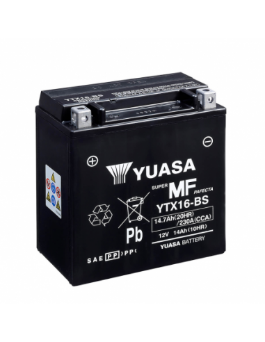 Batería Yuasa YTX16-BS Combipack (con electrolito) - 12 V/14