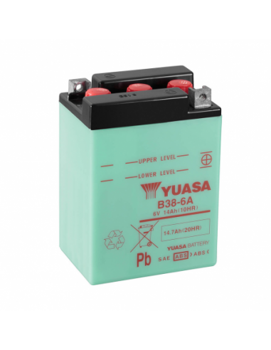 Batería Yuasa B38-6A Dry charged (sin electrolito) - 6 V/13